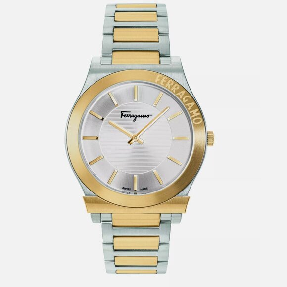Ferragamo 41mm Two Tone Mens Watch - Picture 1 of 4